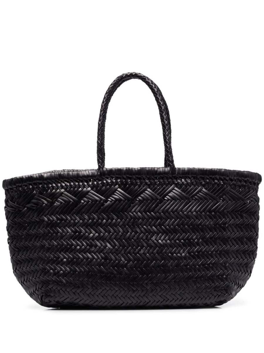 interwoven leather tote bag