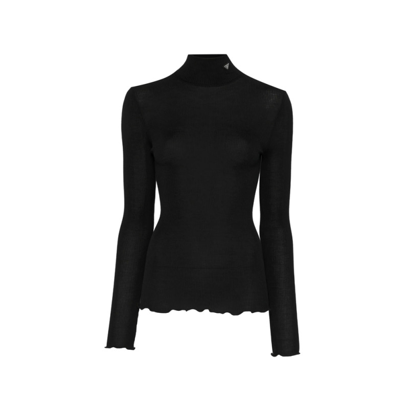 Prada Costina Ribbed-knit High-neck Wool Sweater