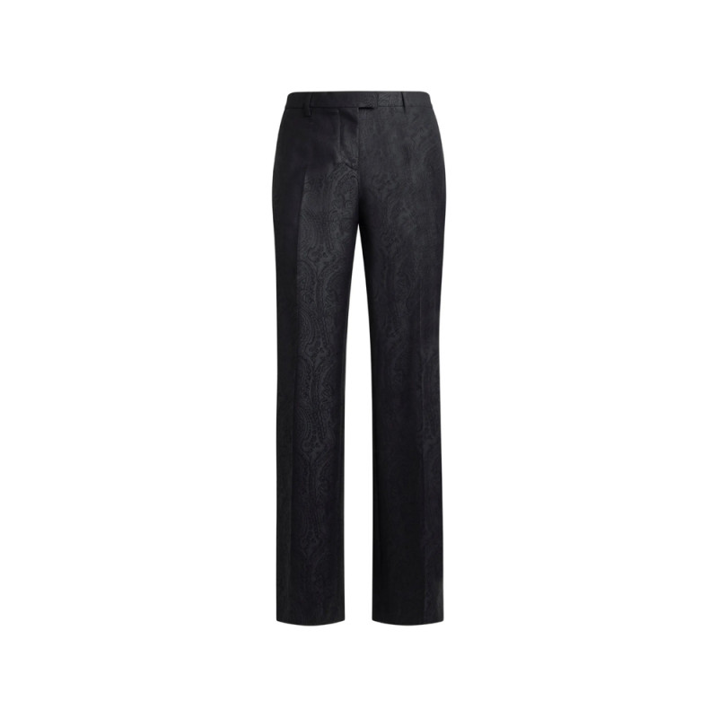 Etro Wool Jacquard Trousers With Arnica Motif