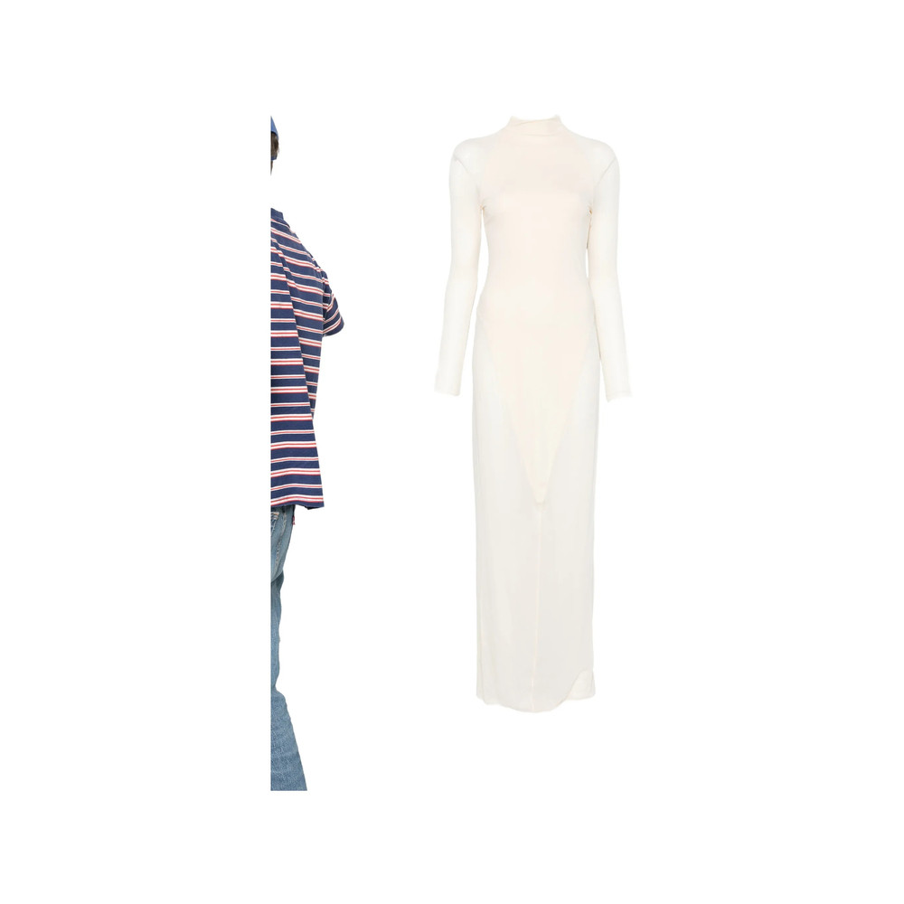Alaïa Panelled Long-sleeved Maxi Dress