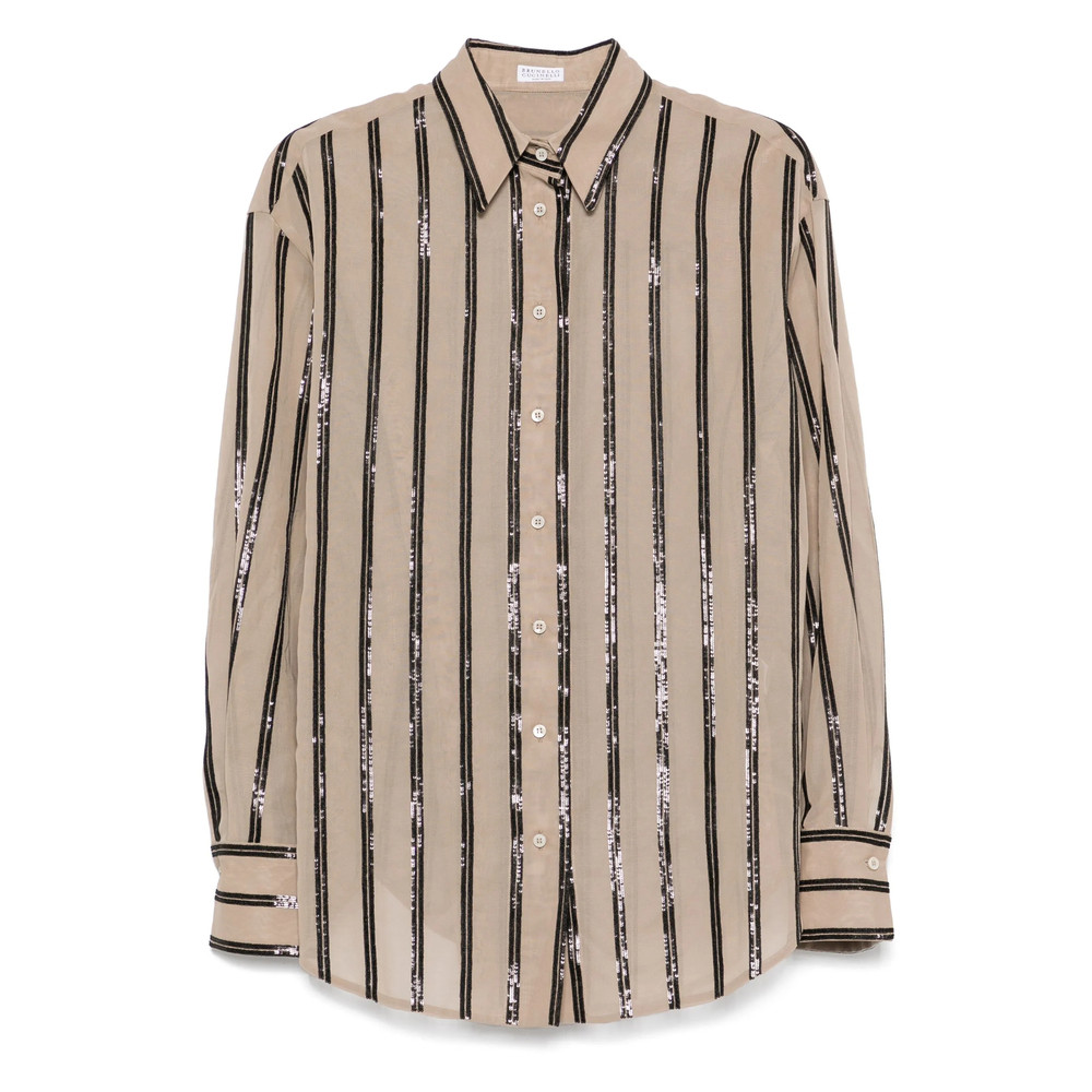 Brunello Cucinelli Sequin-stripes Shirt