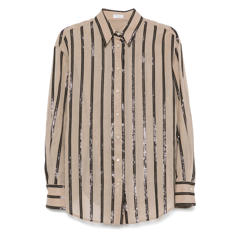 Brunello Cucinelli Sequin-stripes Shirt