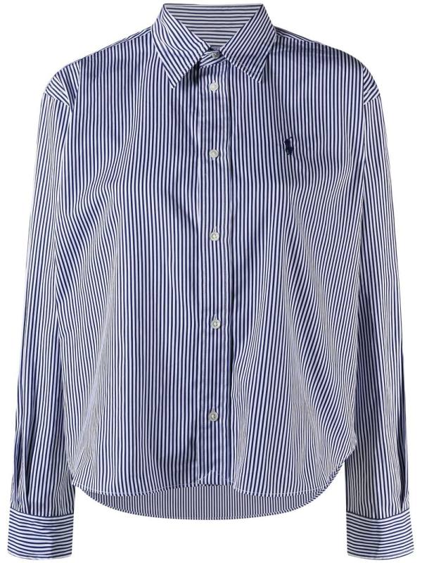 striped cotton button-up shirt
