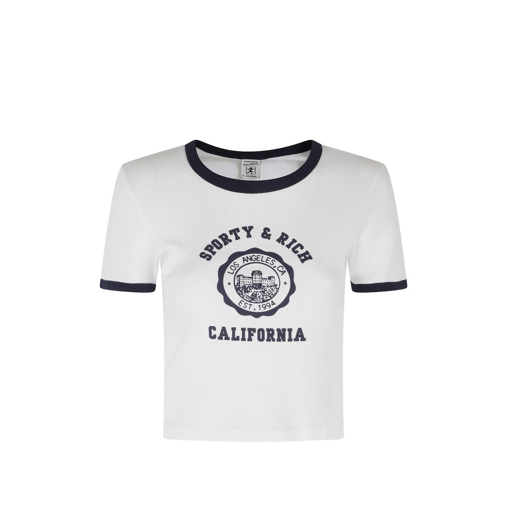 Sporty & Rich Logo-print Ringer T-shirt