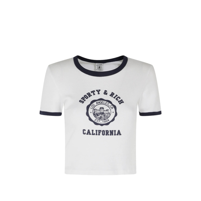 Sporty & Rich Logo-print Ringer T-shirt