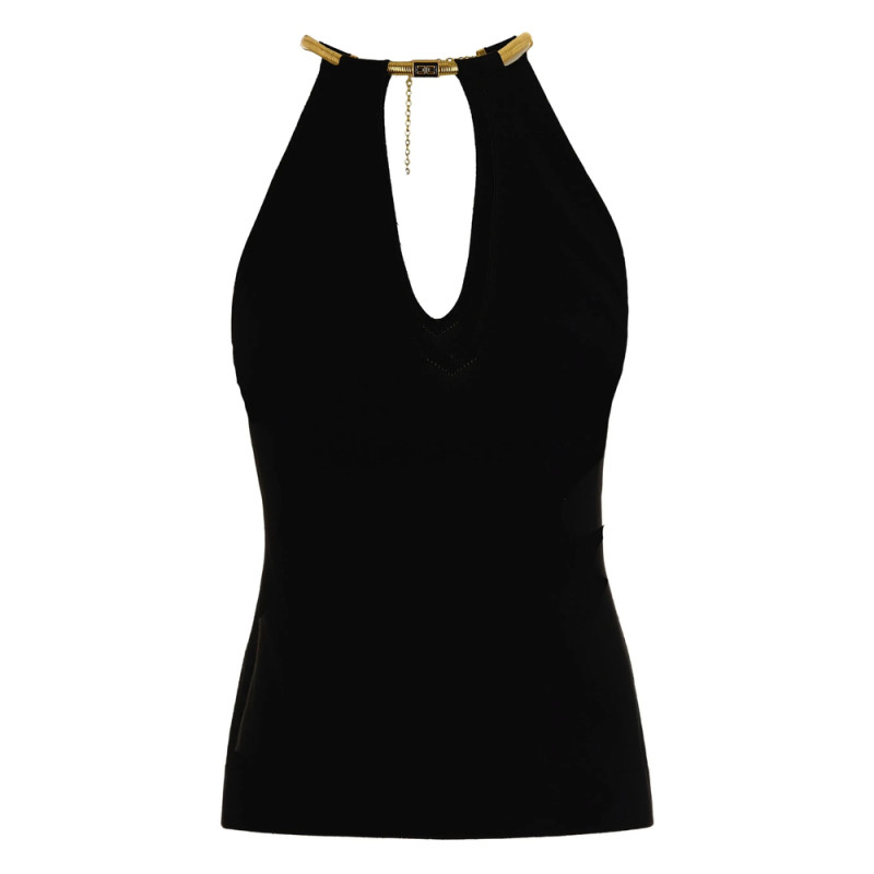 Elisabetta Franchi Chain-detail Halterneck Top