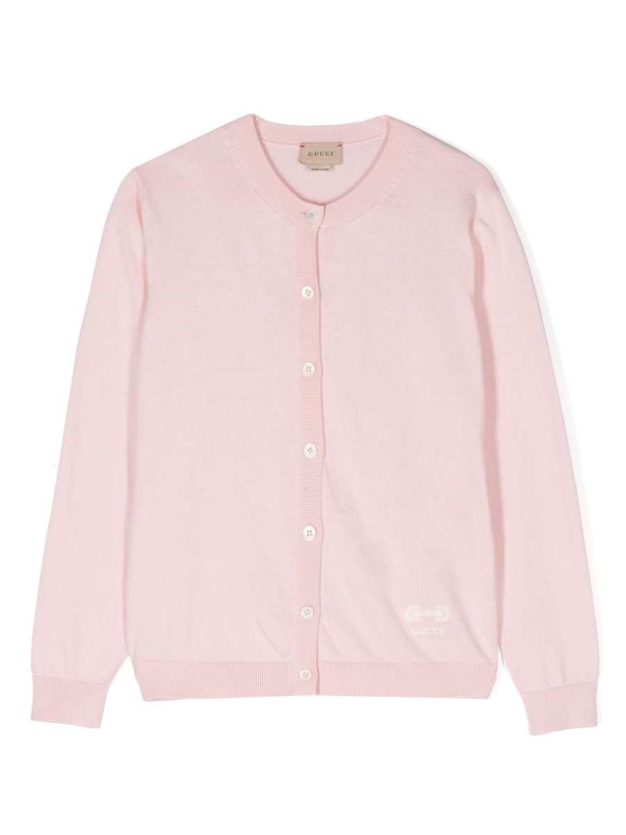 Horsebit-detail cotton cardigan
