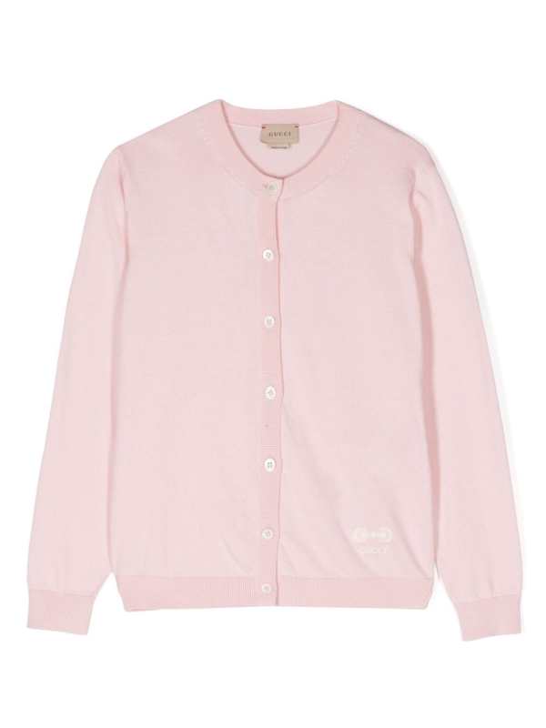 Horsebit-detail cotton cardigan