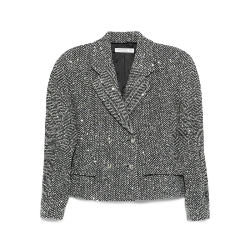 Alessandra Rich Sequin-embellished Herringbone Jacket