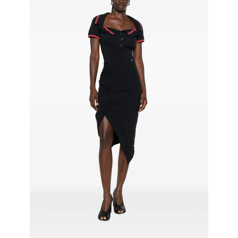 Vivienne Westwood Long Monday Pulling Asymmetric-hem Midi Dress