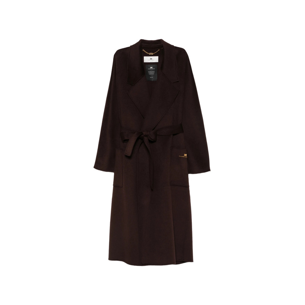 Elisabetta Franchi Belted Logo-plaque Coat