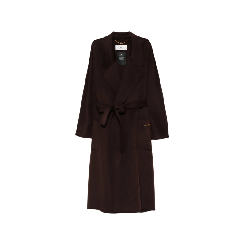 Elisabetta Franchi Belted Logo-plaque Coat