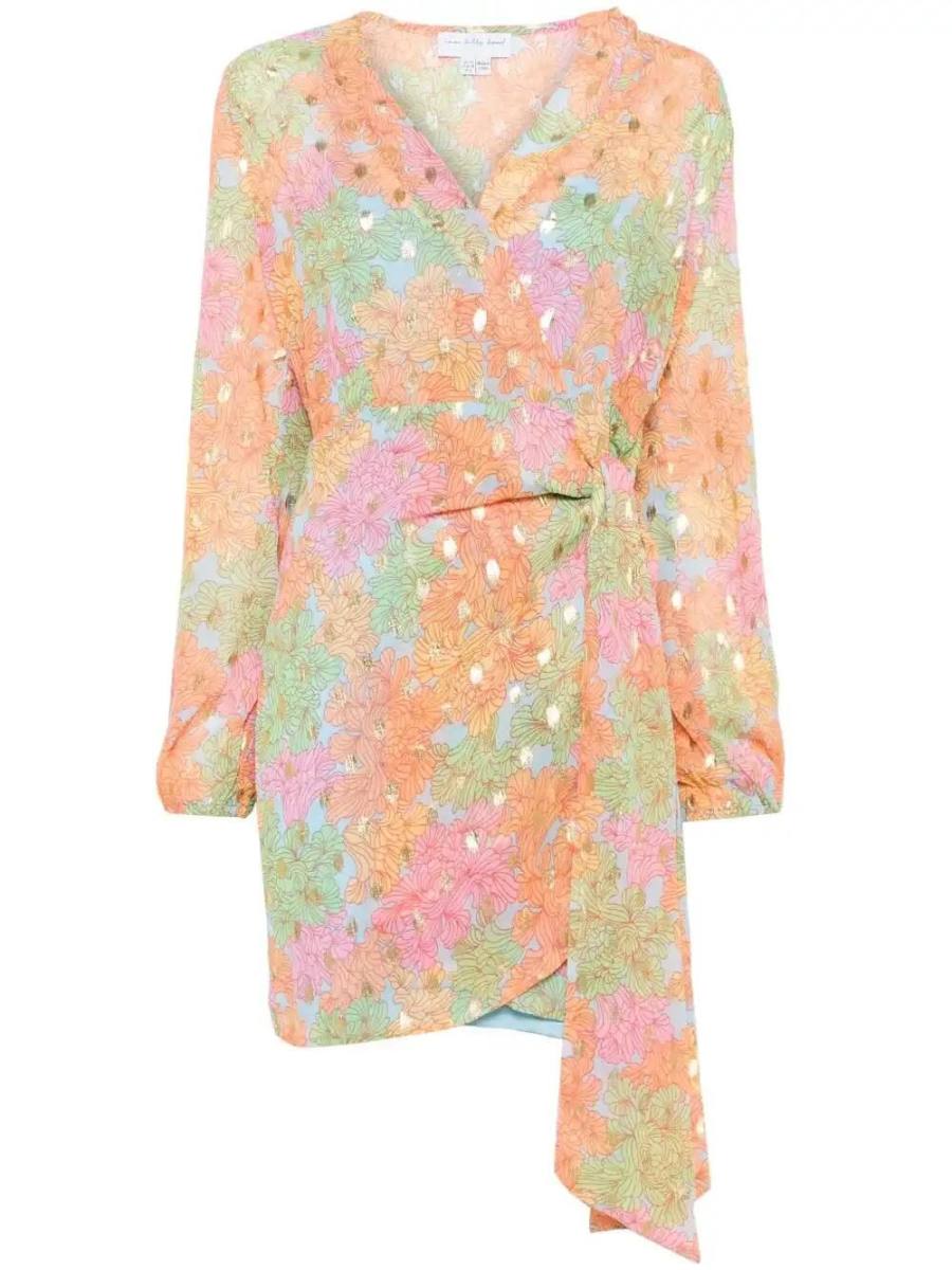 floral-print wrap dress