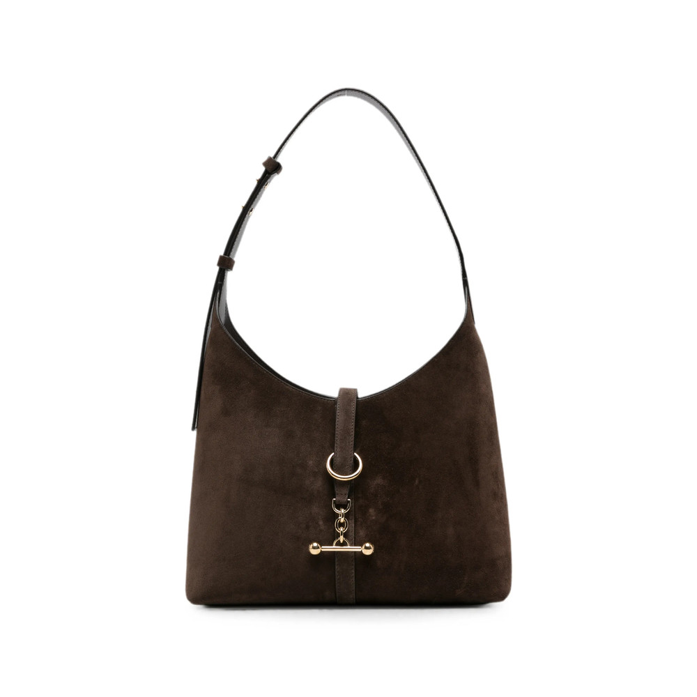 Strathberry Bar-detail Suede Shoulder Bag