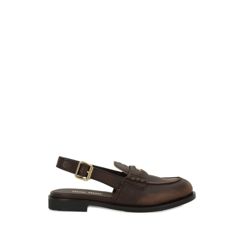 Miu Miu Logo-detail Slingback Loafers