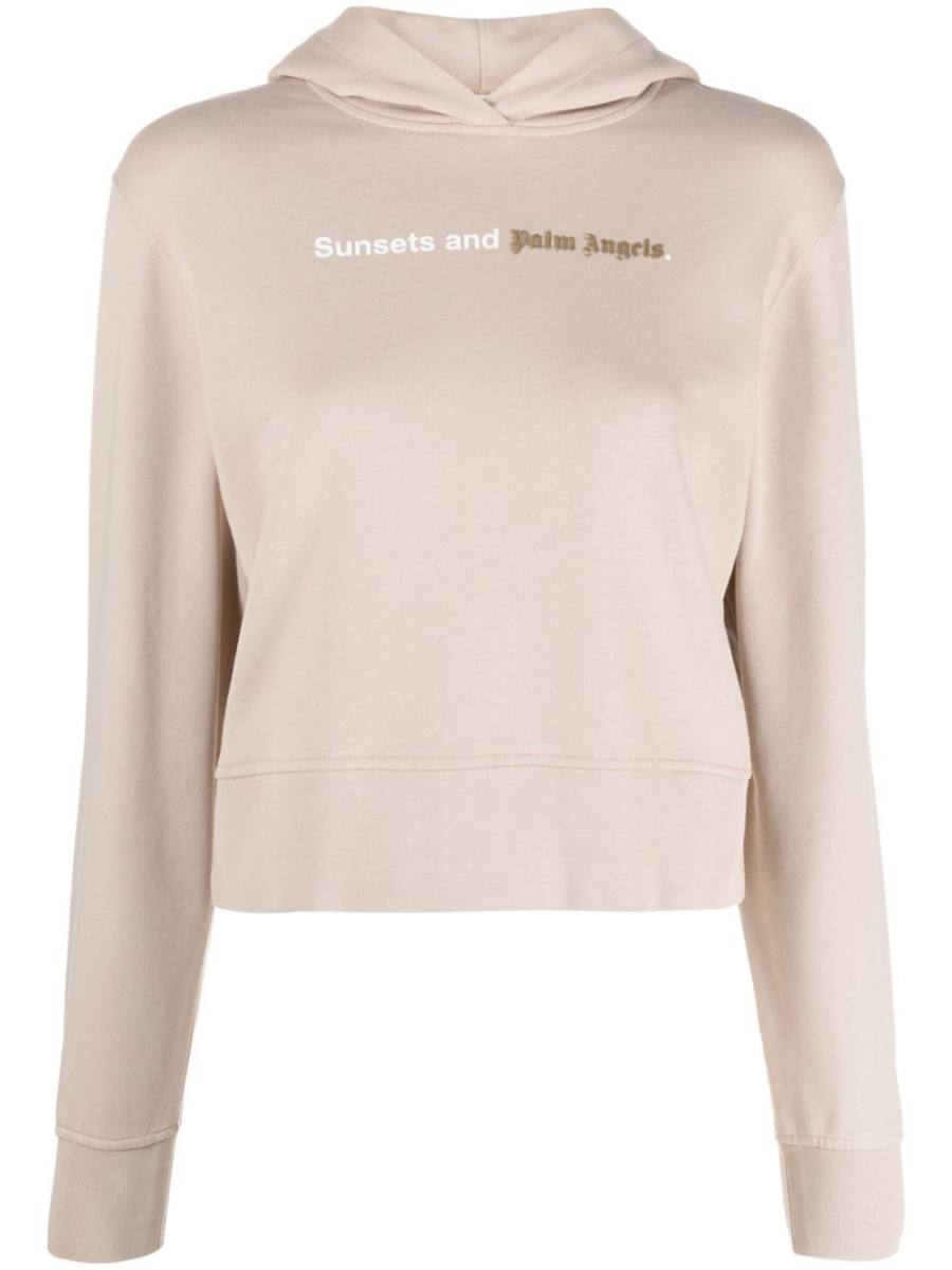 logo-print cotton hoodie
