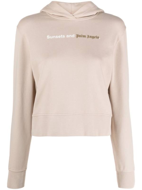 logo-print cotton hoodie