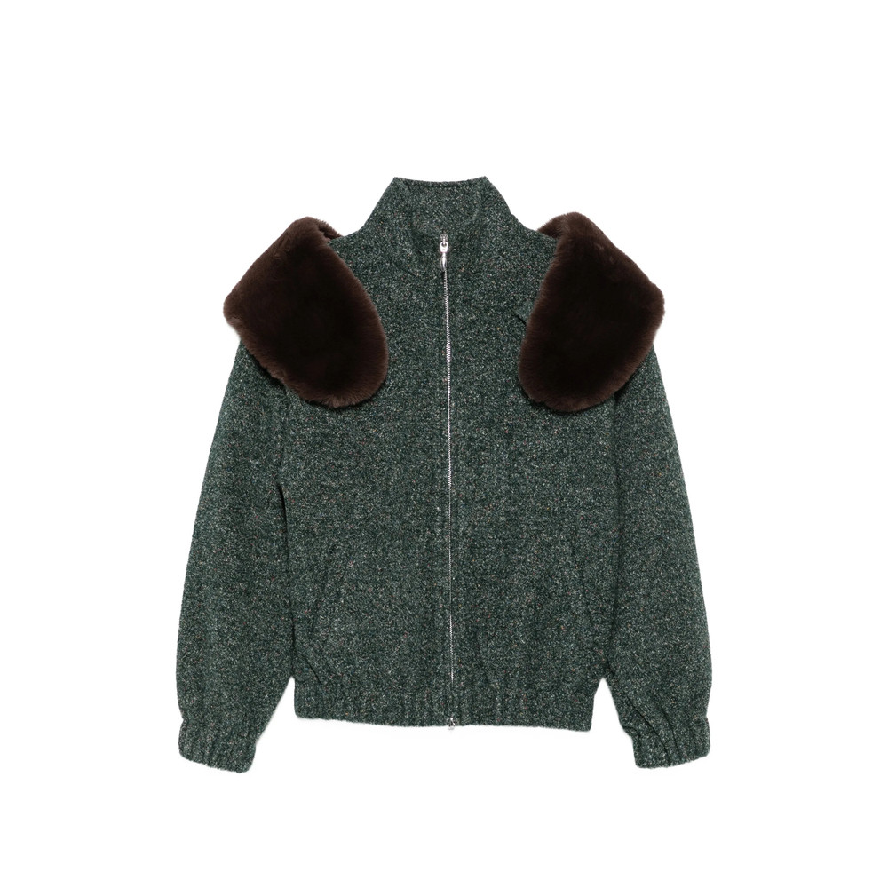 Shushu/tong Faux-fur Trim Zip-up Jacket