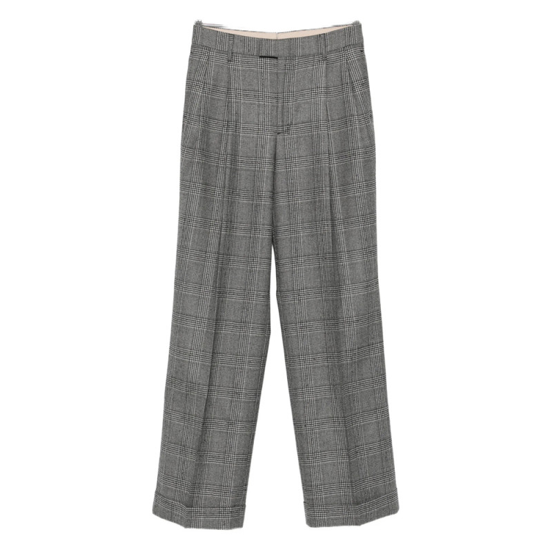 Berwich Pleated Checked Trousers