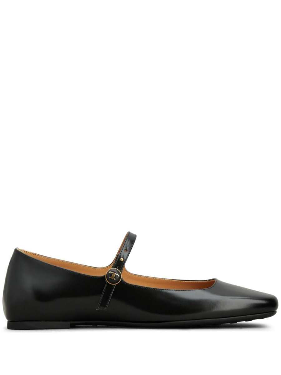 patent-leather ballerina shoes