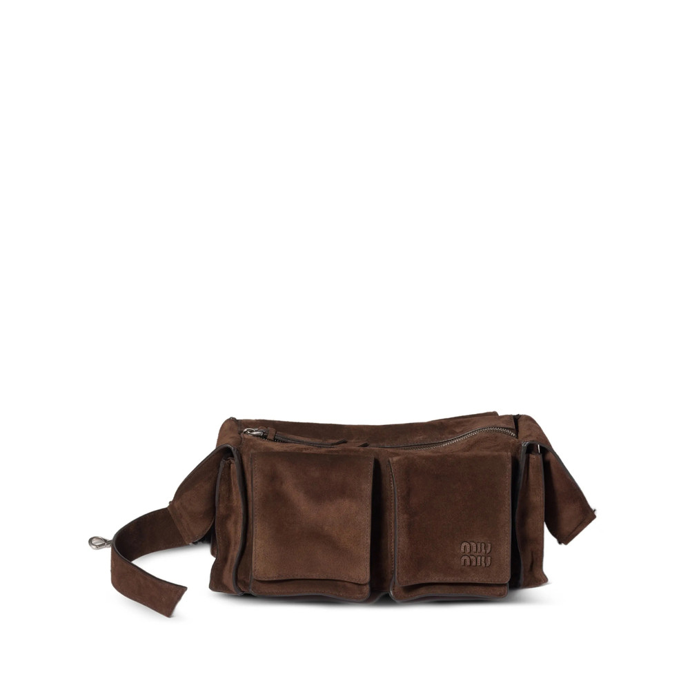 Miu Miu Utilitaire Suede Shoulder Bag