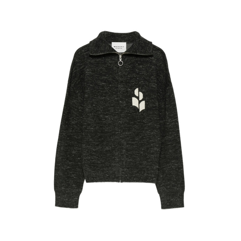 Marant Étoile Koxy Logo-intarsia Zip-up Sweater