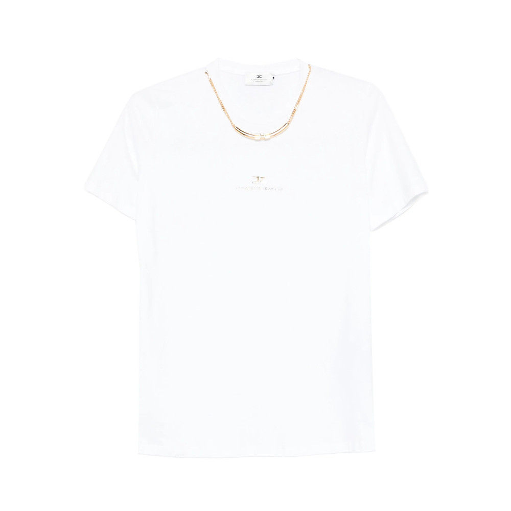 Elisabetta Franchi Chain-embellished Cotton T-shirt