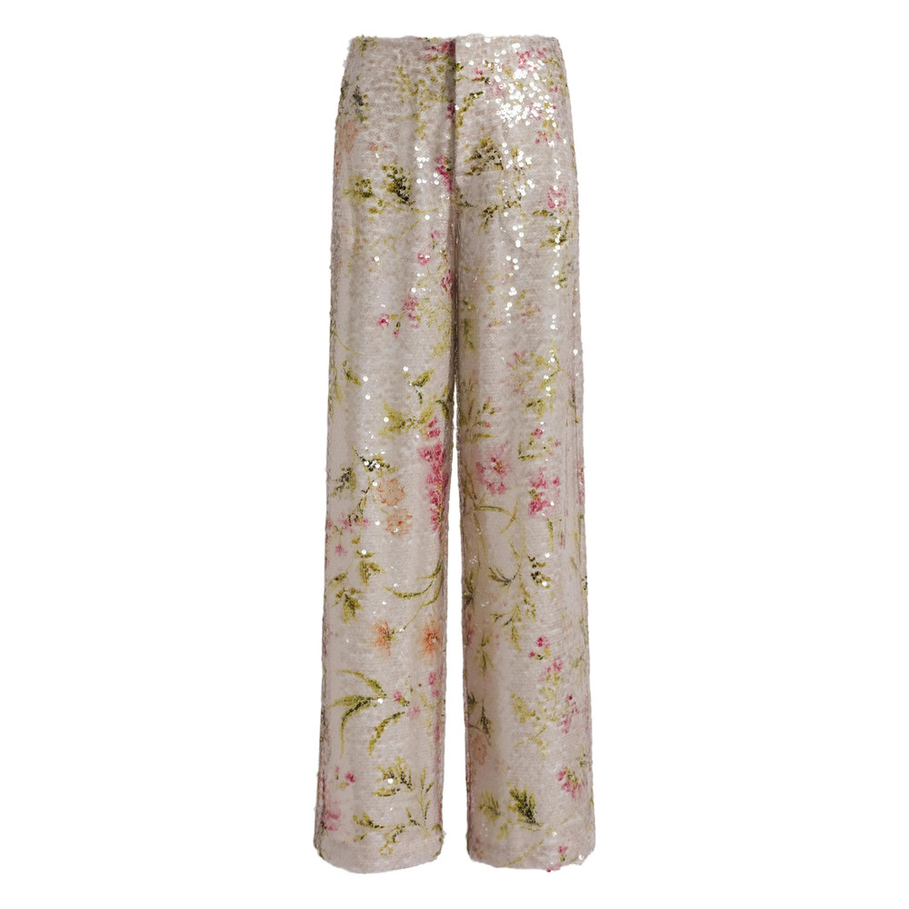 Alberta Ferretti Sequin Floral Trousers