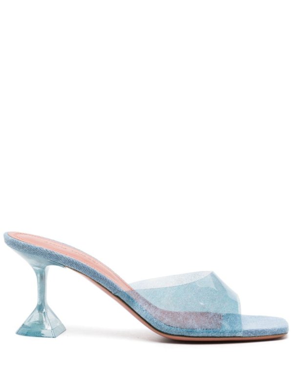 Lupita Glass 70mm denim mules