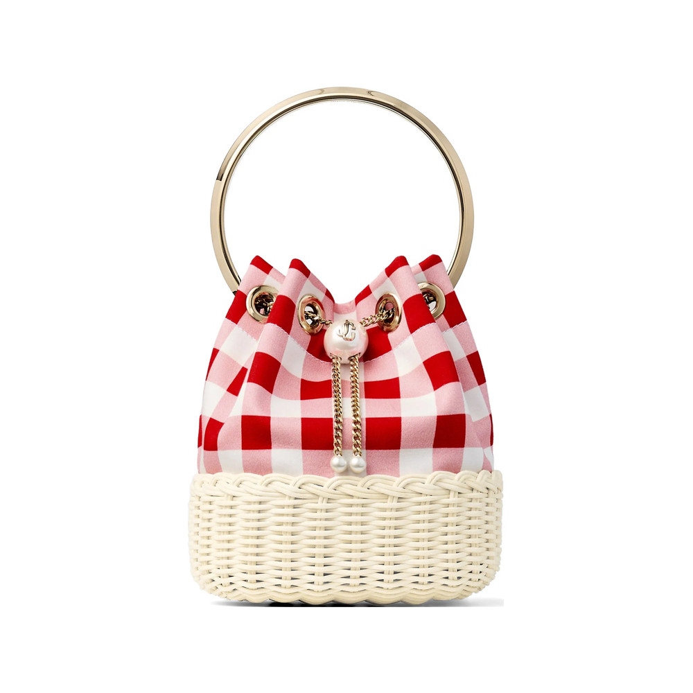Jimmy Choo Bon Bon Check Pattern Shoulder Bag