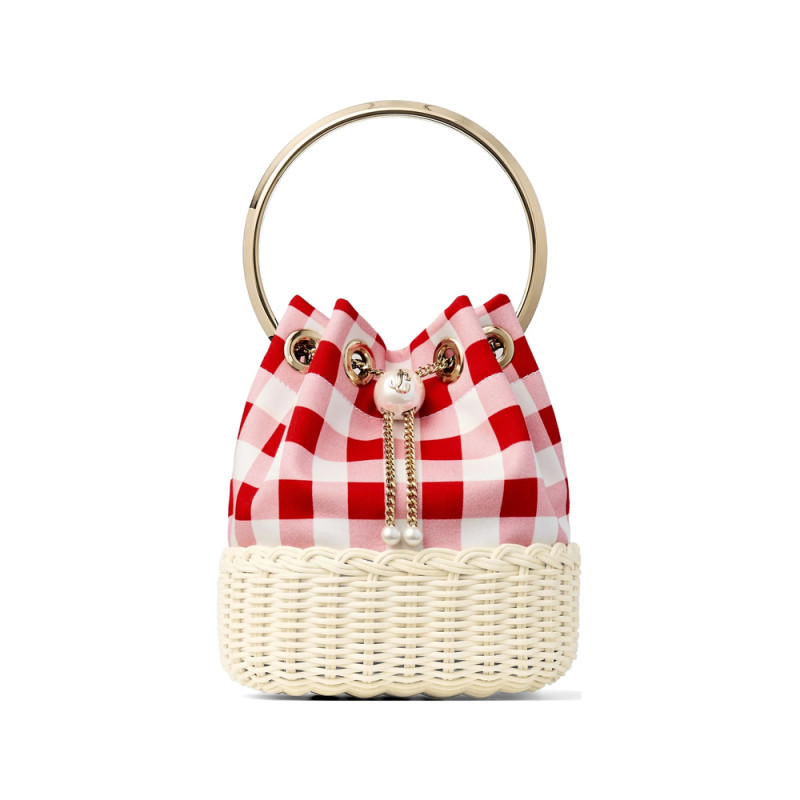Jimmy Choo Bon Bon Check Pattern Shoulder Bag