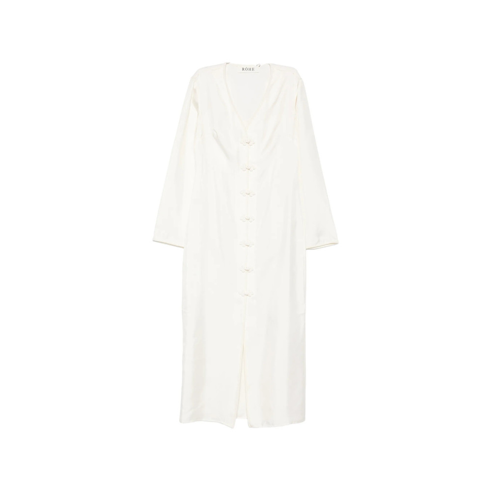 Rohe Button V-neck Midi Dress