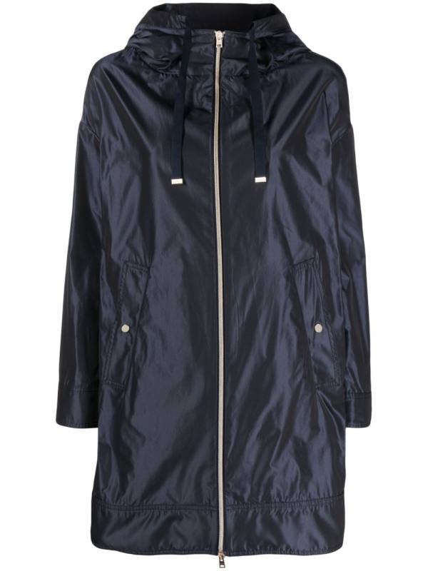 iridescent-effect hooded parka