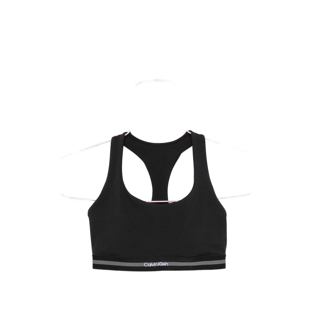 Calvin Klein Sport Logo-tape Racerback Sports Bra