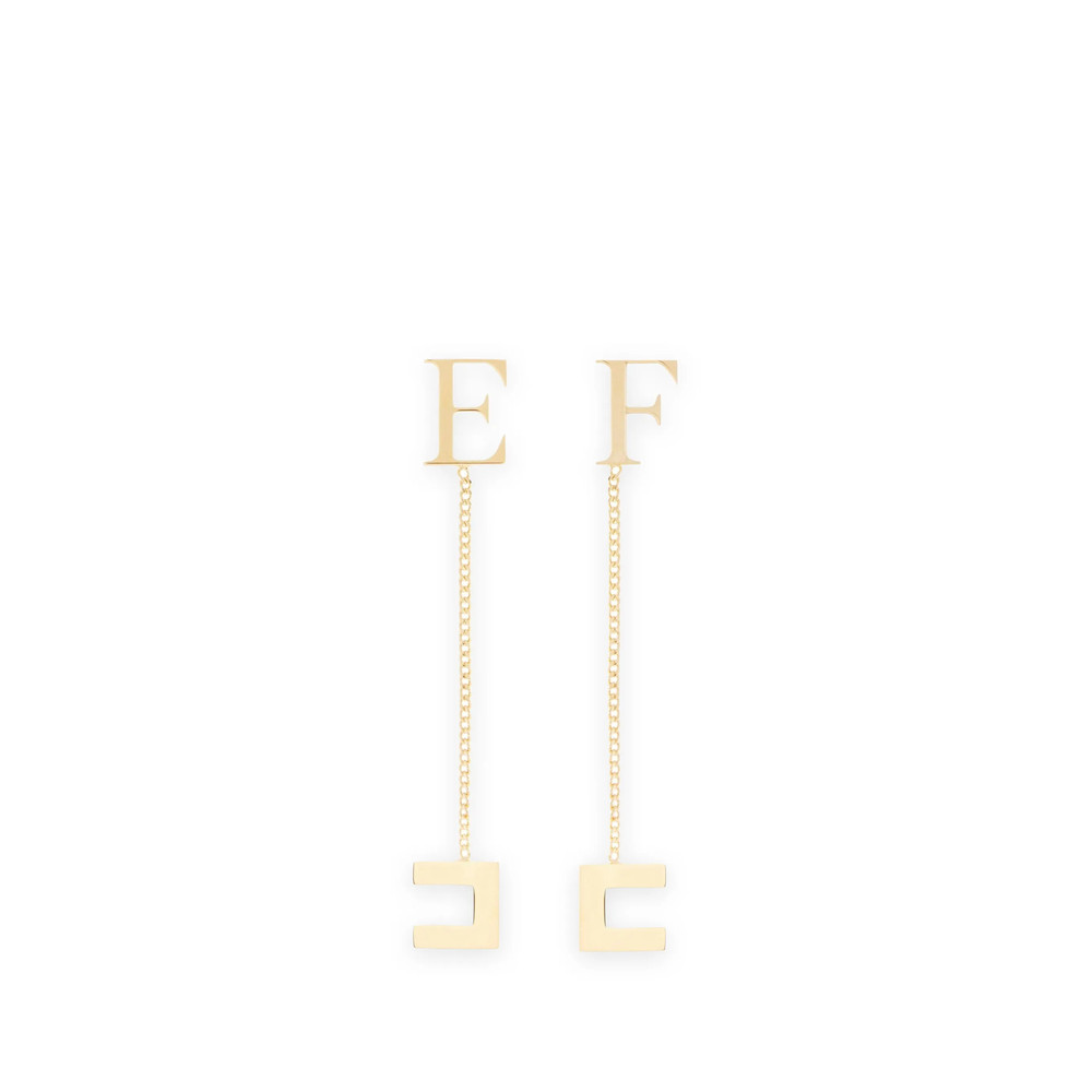 Elisabetta Franchi Chain Earrings With Logo