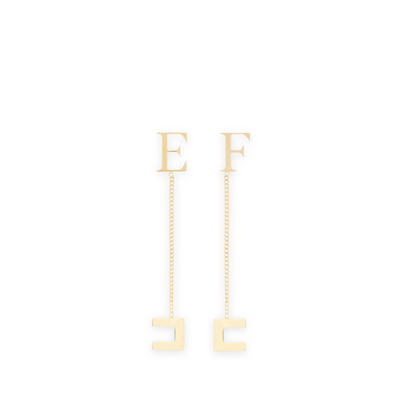 Elisabetta Franchi Chain Earrings With Logo