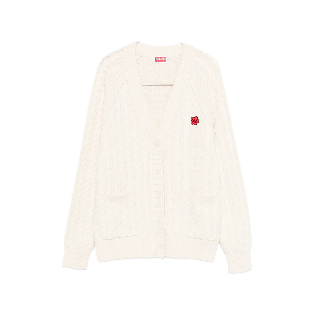 Kenzo V-neck Flower-embroidered Cardigan