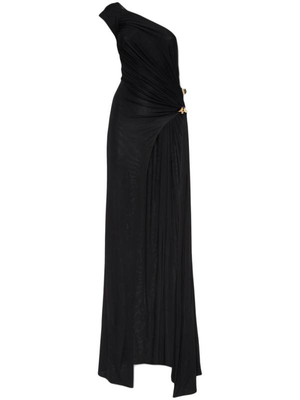 draped gown