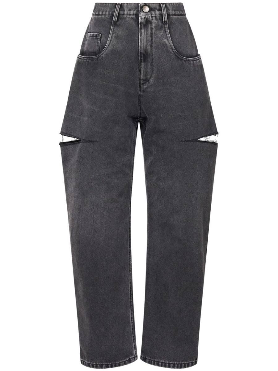 high-rise tapered jeans