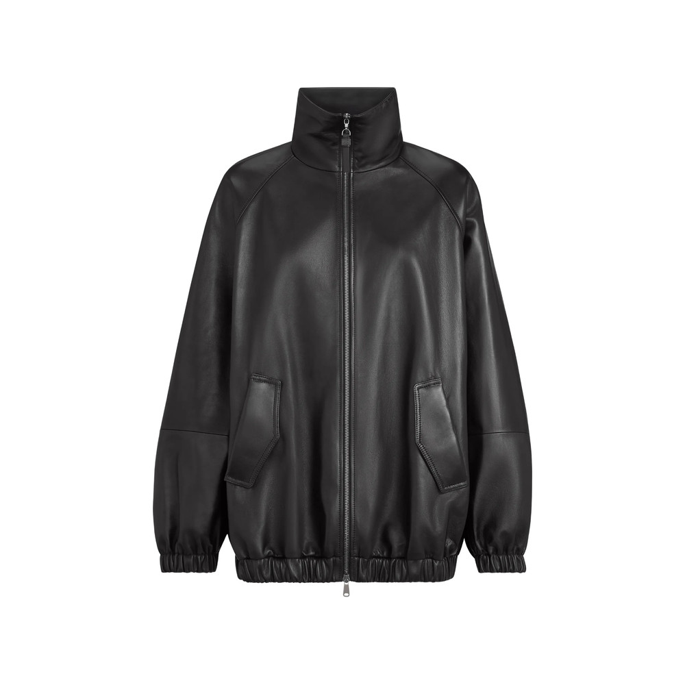 Brunello Cucinelli Nappa Leather Bomber Jacket With Monili