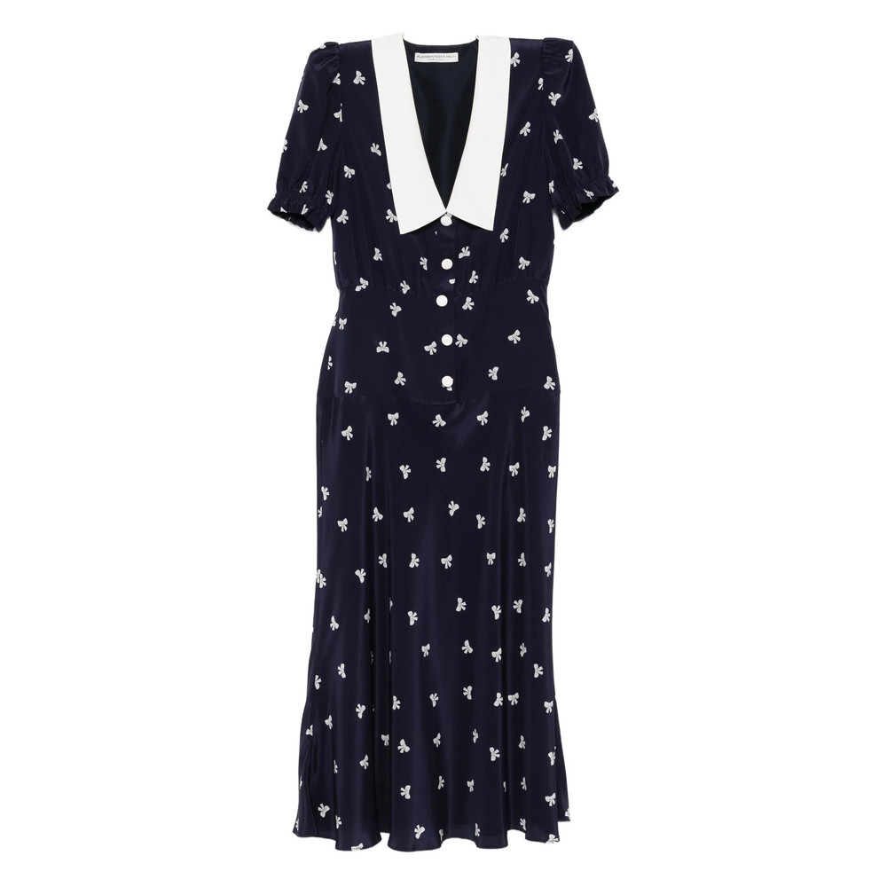 Alessandra Rich Bow-print Midi Dress
