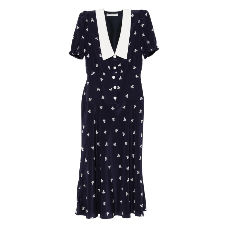 Alessandra Rich Bow-print Midi Dress