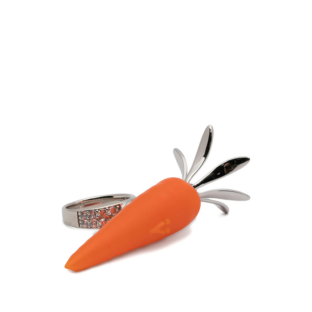 Yvmin Carrot-motif Crystal-embellished Ring