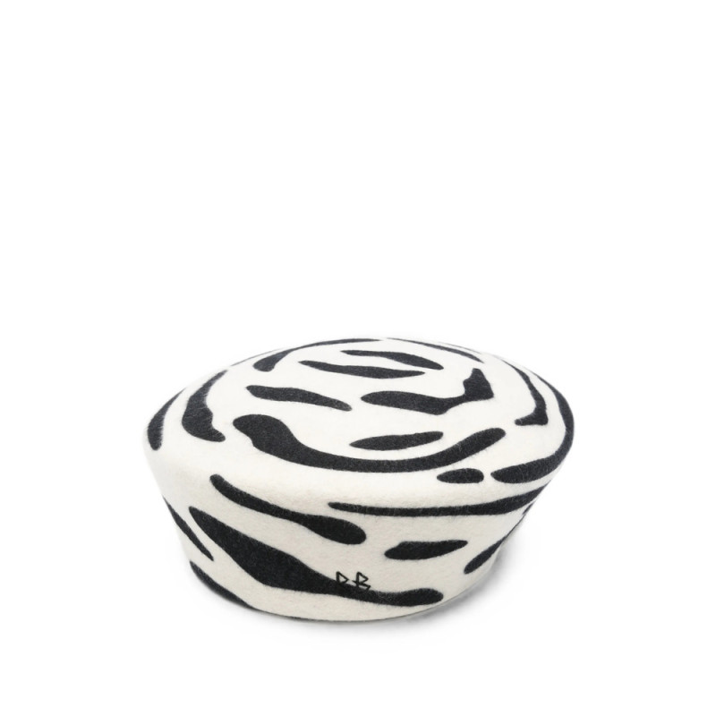 Ruslan Baginskiy Zebra-pattern Embroidered Beret