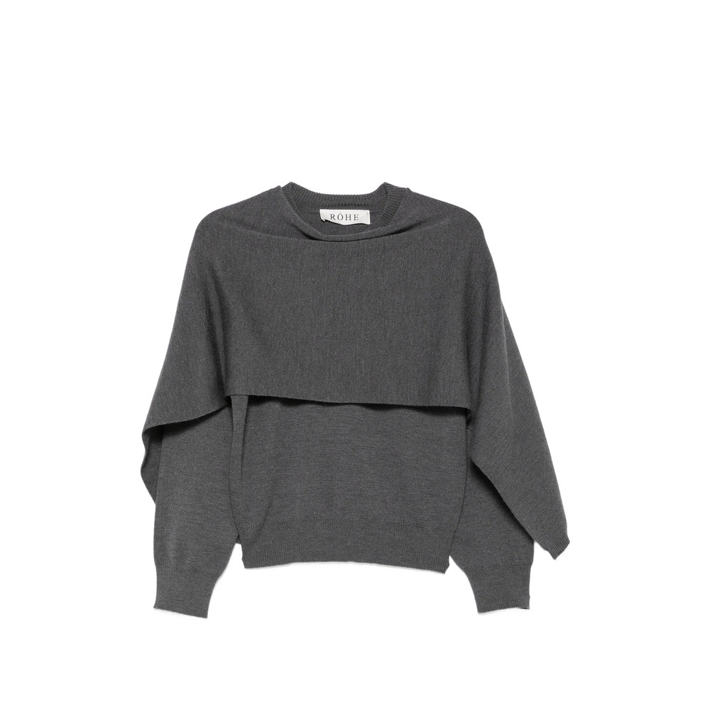 Rohe Cape-overlay Knitted Sweater