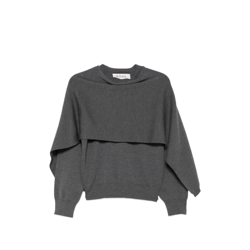 Rohe Cape-overlay Knitted Sweater