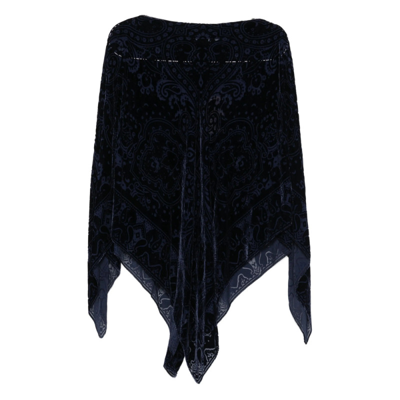 Etro Paisley-velvet Poncho