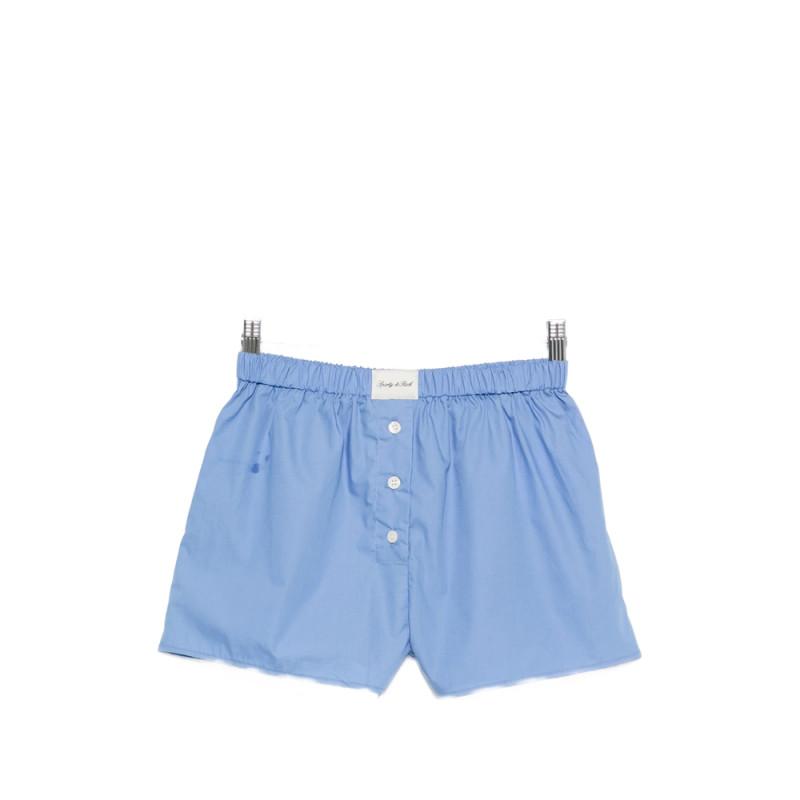 Sporty & Rich Logo-patch Buttoned-front Shorts
