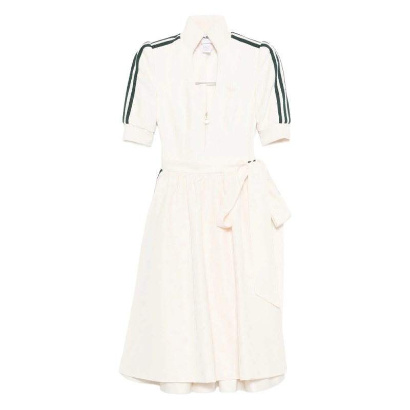Adidas Three-stripe Zip-front Midi Dress