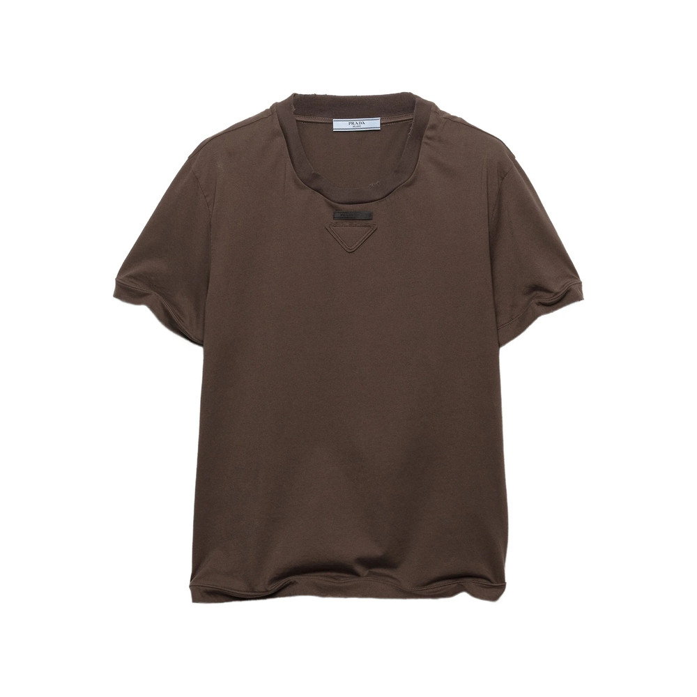 Prada Triangle-logo Crew-neck T-shirt